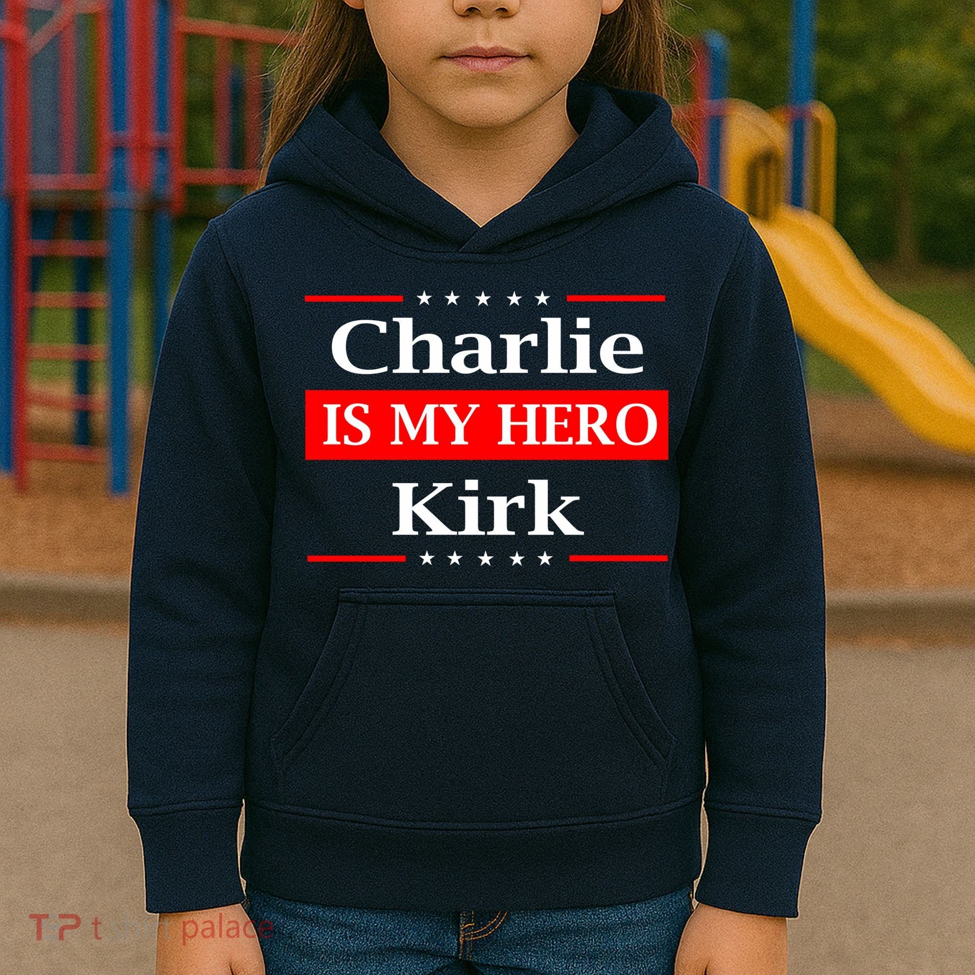 Charlie Kirk Is My Hero Pray Tribute Justice Kids Hoodie