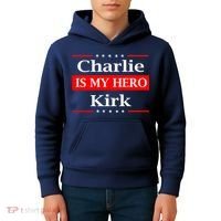 Charlie Kirk Is My Hero Pray Tribute Justice Kids Hoodie thumb 4