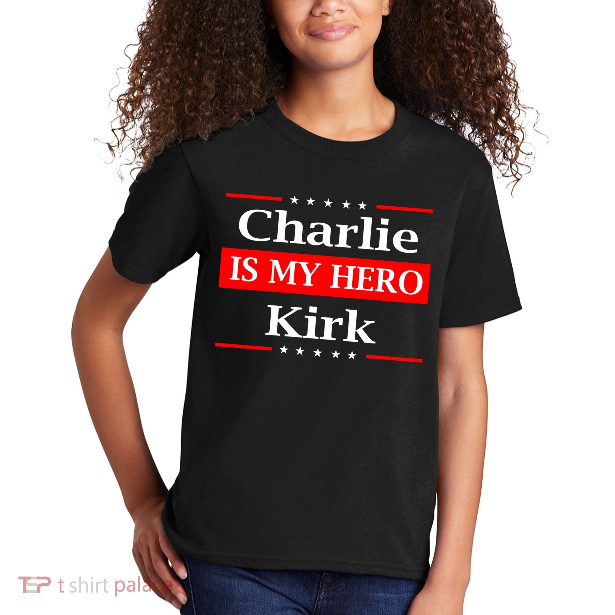 Charlie Kirk Is My Hero Pray Tribute Justice Kids T-Shirt