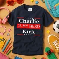 Charlie Kirk Is My Hero Pray Tribute Justice Kids T-Shirt thumb 3