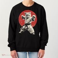 Cat Karate Judo Japan Japanese Flag Funny Women's Sweatshirt thumb 0