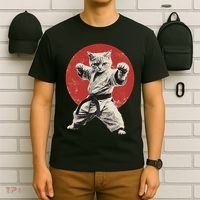Cat Karate Judo Japan Japanese Flag Funny T-Shirt thumb 6
