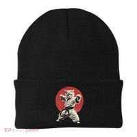 Cat Karate Judo Japan Japanese Flag Funny Beanie thumb 0