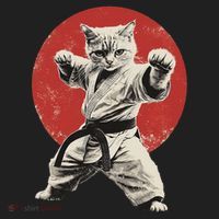 Cat Karate Judo Japan Japanese Flag Funny Beanie thumb 2