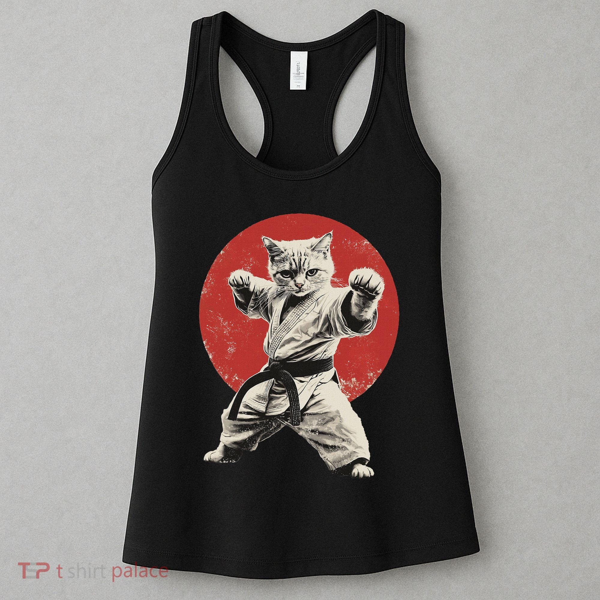 Cat Karate Judo Japan Japanese Flag Funny Women's Tank Top
