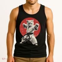 Cat Karate Judo Japan Japanese Flag Funny Tank Top thumb 3