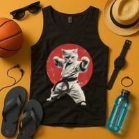 Cat Karate Judo Japan Japanese Flag Funny Tank Top thumb 4