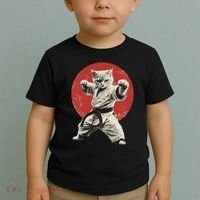 Cat Karate Judo Japan Japanese Flag Funny Toddler T-Shirt thumb 2
