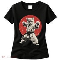 Cat Karate Judo Japan Japanese Flag Funny Women's T-Shirt thumb 0