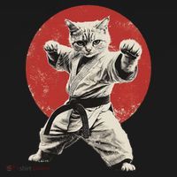 Cat Karate Judo Japan Japanese Flag Funny Women's T-Shirt thumb 6