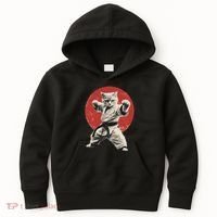 Cat Karate Judo Japan Japanese Flag Funny Kids Hoodie thumb 0