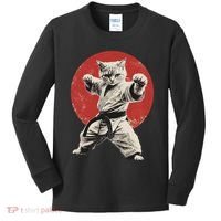 Cat Karate Judo Japan Japanese Flag Funny Kids Long Sleeve Shirt thumb 0