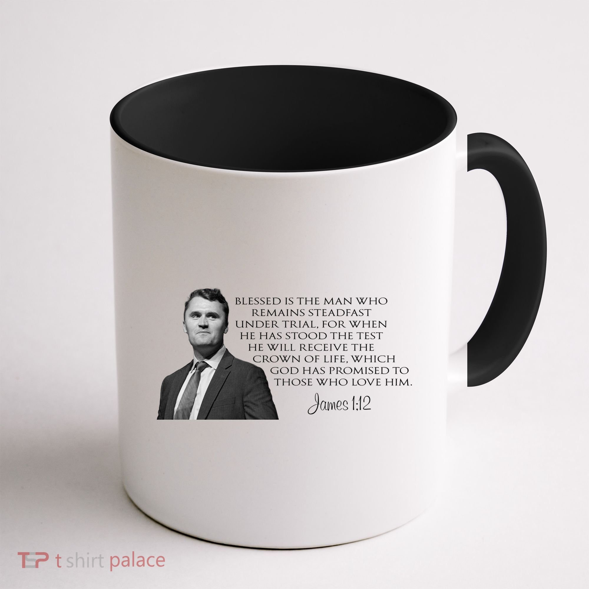 Charlie Kirk James 1 12 Bible Quote Coffee Mug