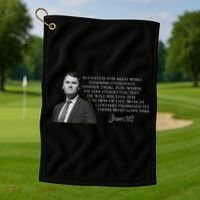 Charlie Kirk James 1 12 Bible Quote Golf Towel thumb 1