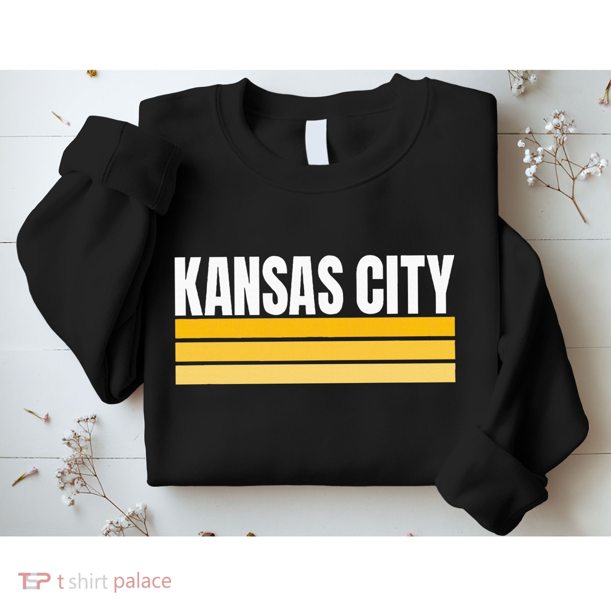 Cool Kc Kansas City Yellowwhite Striped Classic Kansas City Sweatshirt