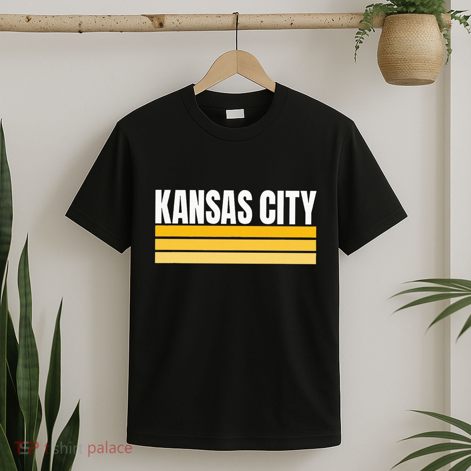 Cool Kc Kansas City Yellowwhite Striped Classic Kansas City T-Shirt