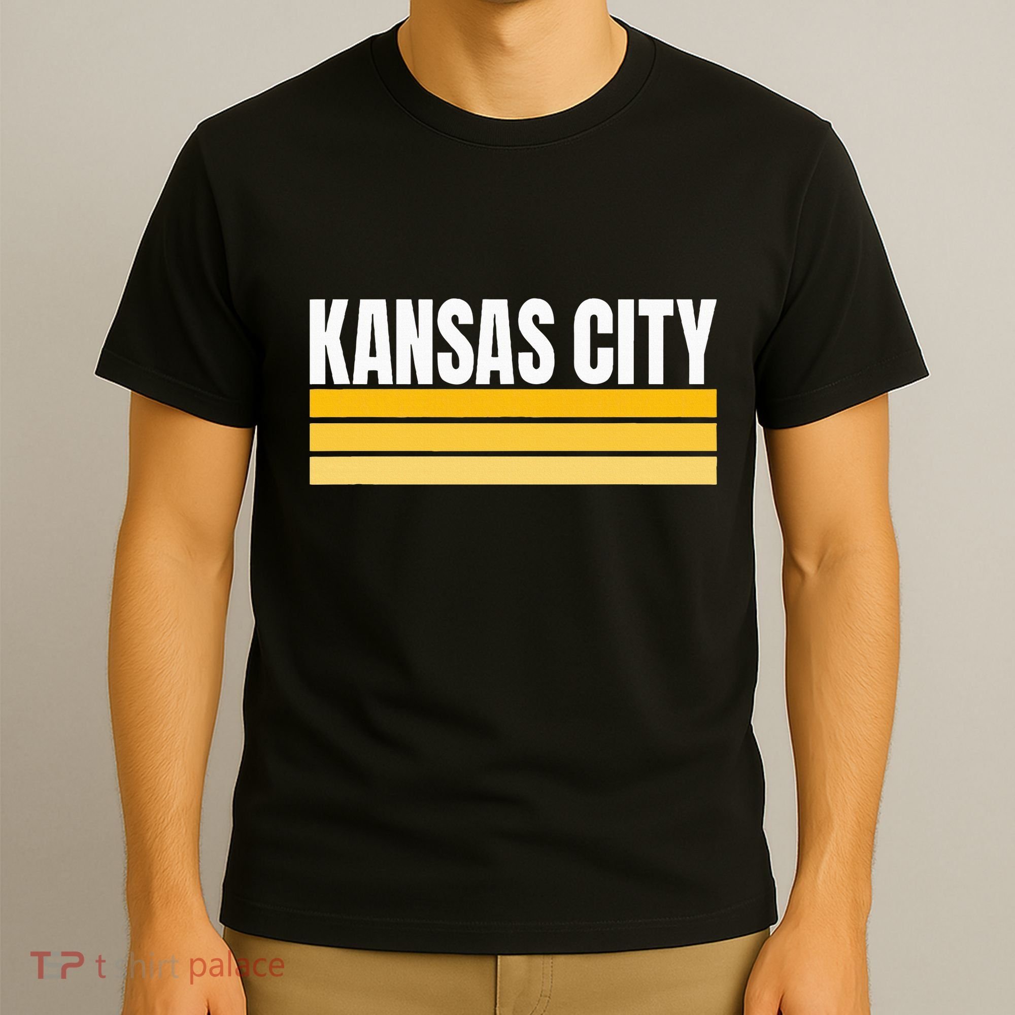 Cool Kc Kansas City Yellowwhite Striped Classic Kansas City T-Shirt