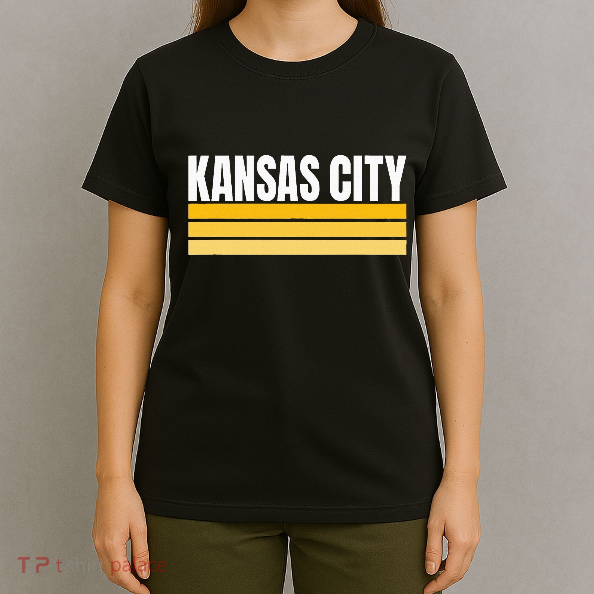 Cool Kc Kansas City Yellowwhite Striped Classic Kansas City T-Shirt