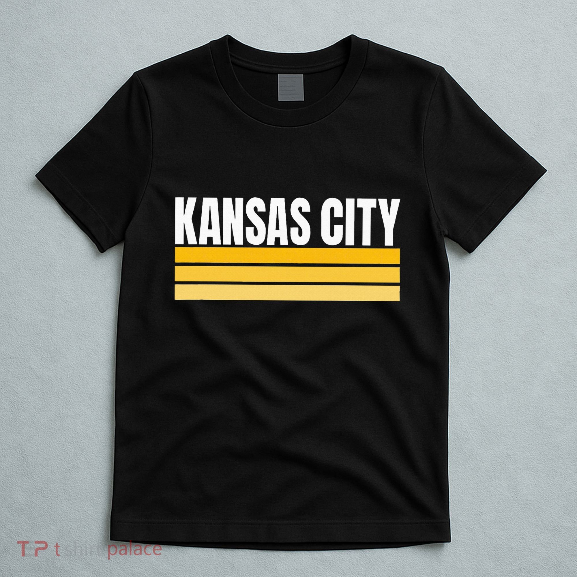 Cool Kc Kansas City Yellowwhite Striped Classic Kansas City T-Shirt