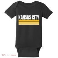 Cool Kc Kansas City Yellowwhite Striped Classic Kansas City Baby Bodysuit thumb 0
