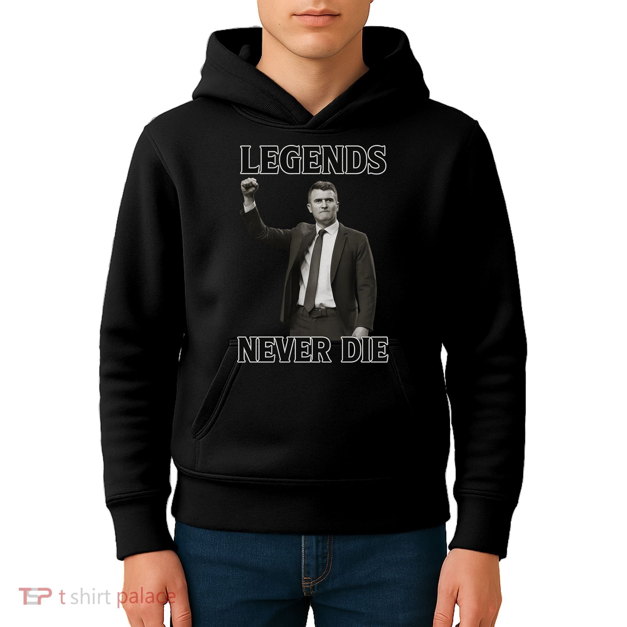 Charlie Kirk Legends Never Die Kids Hoodie