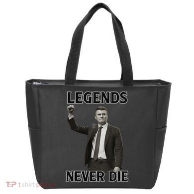 Charlie Kirk Legends Never Die Tote Bag