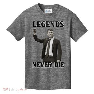 Charlie Kirk Legends Never Die Kids T-Shirt