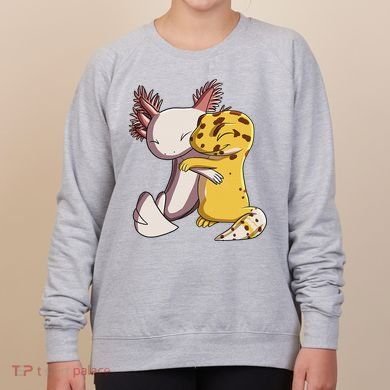 Cute Kawaii Leopard Gecko Hugging Axolotl Funny Women's Sweatshirt