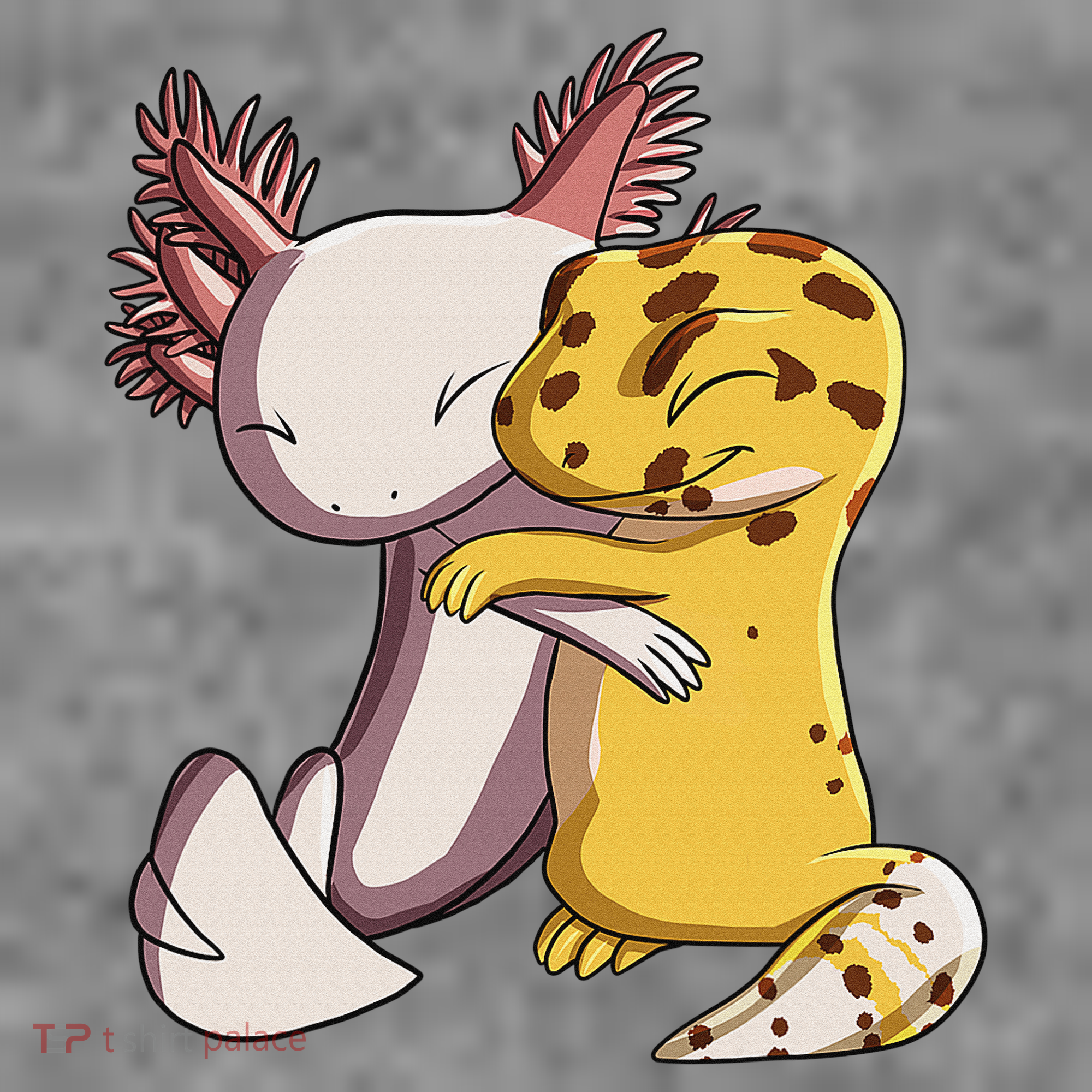 Cute Kawaii Leopard Gecko Hugging Axolotl Funny Toddler Hoodie