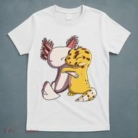 Cute Kawaii Leopard Gecko Hugging Axolotl Funny T-Shirt thumb 5