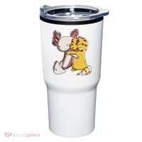 Cute Kawaii Leopard Gecko Hugging Axolotl Funny Tumbler thumb 0