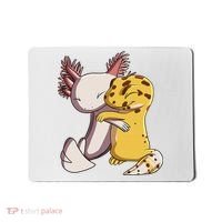 Cute Kawaii Leopard Gecko Hugging Axolotl Funny Mousepad thumb 0