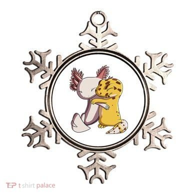 Cute Kawaii Leopard Gecko Hugging Axolotl Funny Ornament