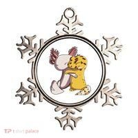 Cute Kawaii Leopard Gecko Hugging Axolotl Funny Ornament thumb 0
