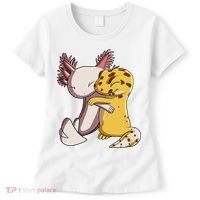 Cute Kawaii Leopard Gecko Hugging Axolotl Funny Women's T-Shirt thumb 0