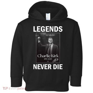 Charlie Kirk Legends Never Die Signature Toddler Hoodie