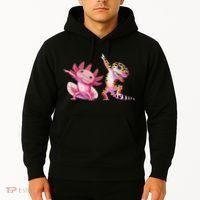 Cute Kawaii Leopard Gecko Dabbing Axolotl Friends Hoodie thumb 2