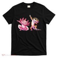 Cute Kawaii Leopard Gecko Dabbing Axolotl Friends T-Shirt thumb 0