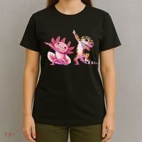 Cute Kawaii Leopard Gecko Dabbing Axolotl Friends T-Shirt thumb 4