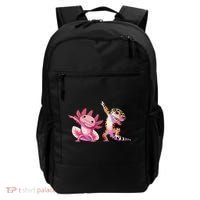 Cute Kawaii Leopard Gecko Dabbing Axolotl Friends Backpack thumb 0
