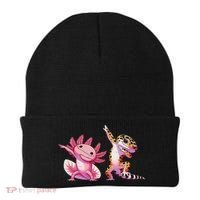 Cute Kawaii Leopard Gecko Dabbing Axolotl Friends Beanie thumb 0