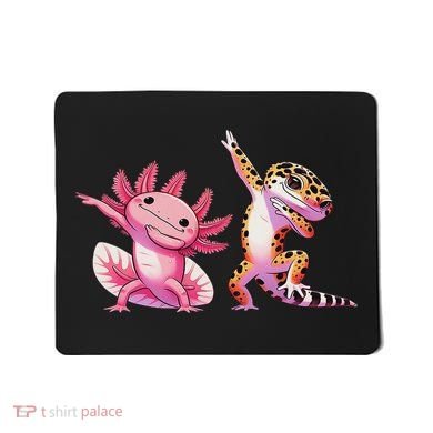 Cute Kawaii Leopard Gecko Dabbing Axolotl Friends Mousepad