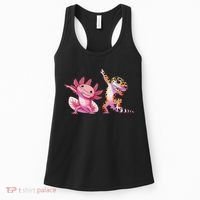 Cute Kawaii Leopard Gecko Dabbing Axolotl Friends Women's Tank Top thumb 0