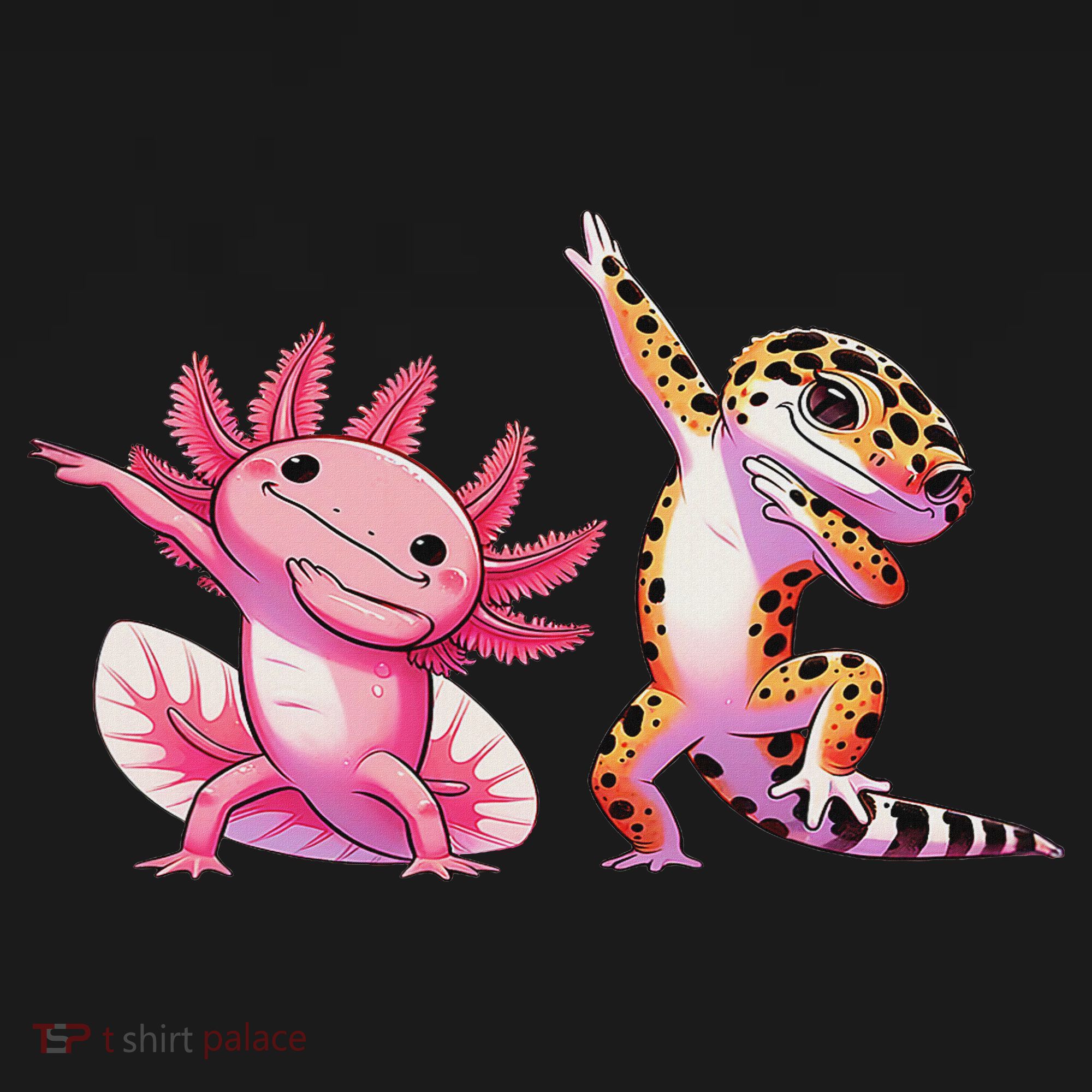 Cute Kawaii Leopard Gecko Dabbing Axolotl Friends Women's Tank Top
