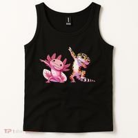 Cute Kawaii Leopard Gecko Dabbing Axolotl Friends Tank Top thumb 2