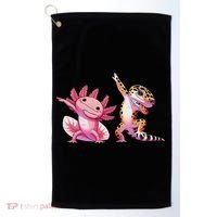 Cute Kawaii Leopard Gecko Dabbing Axolotl Friends Golf Towel thumb 0