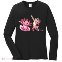Cute Kawaii Leopard Gecko Dabbing Axolotl Friends Women's Long Sleeve Shirt thumb 0