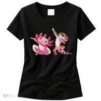 Cute Kawaii Leopard Gecko Dabbing Axolotl Friends Women's T-Shirt thumb 0