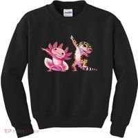 Cute Kawaii Leopard Gecko Dabbing Axolotl Friends Kids Sweatshirt thumb 0