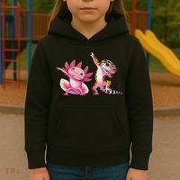 Cute Kawaii Leopard Gecko Dabbing Axolotl Friends Kids Hoodie thumb 3